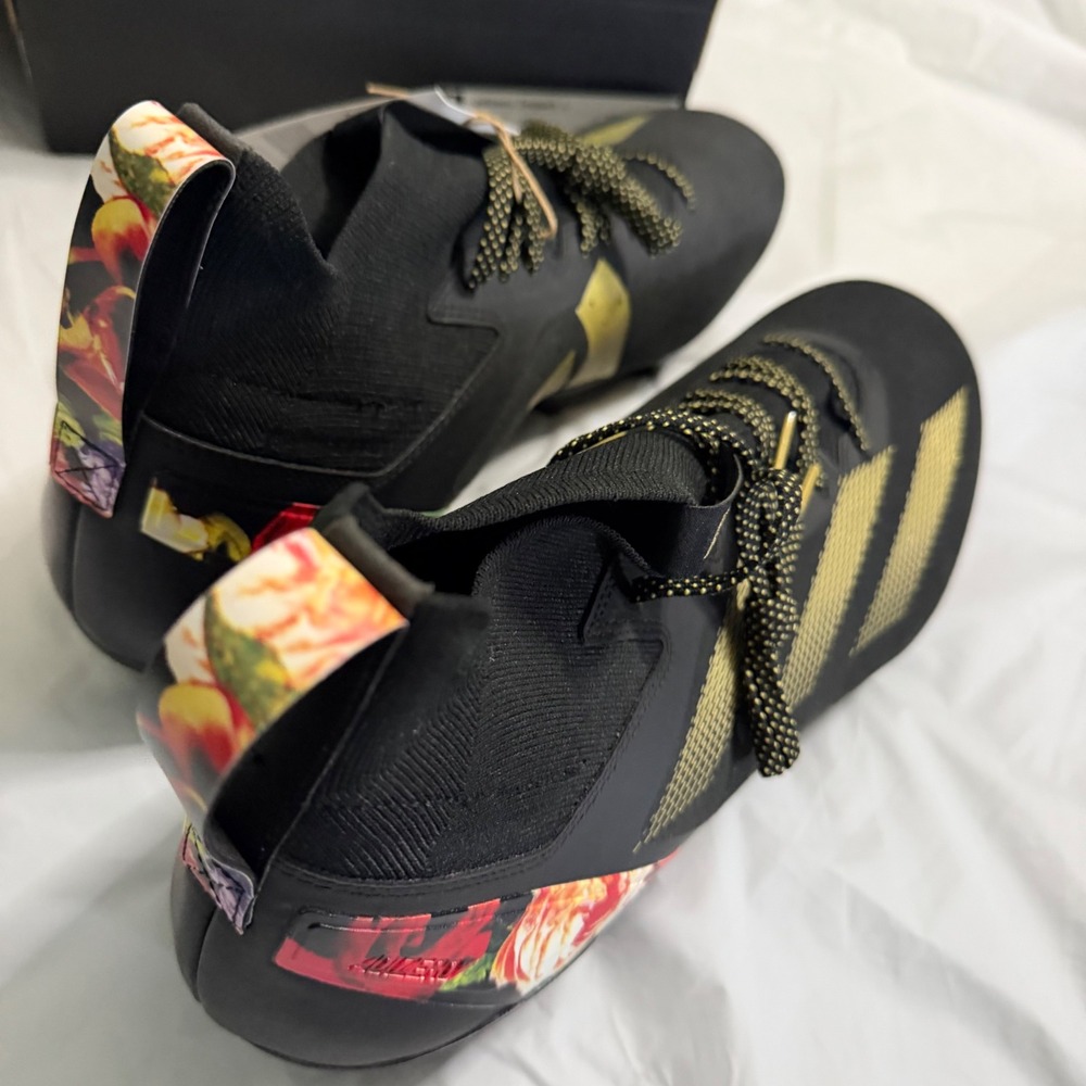 Adidas Mens Adizero Impact + Football Cleats 16 Black Gold Floral IG5911 New